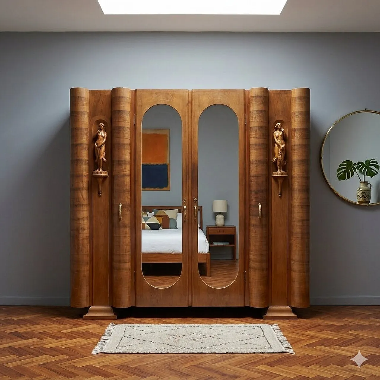 Art Deco wardrobe cabinet, 20th century 2