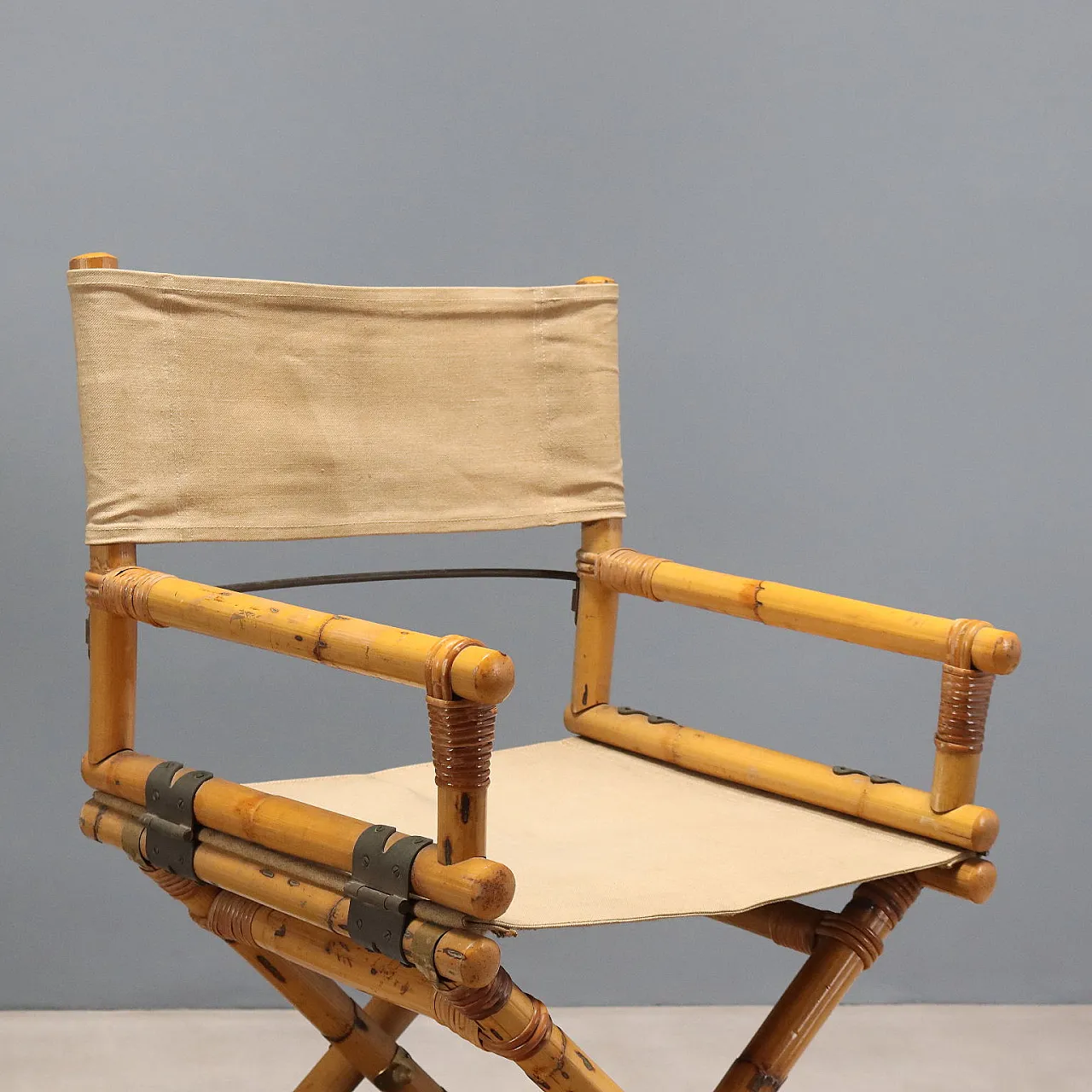 Pair of bamboo director's chairs, 1960s 3