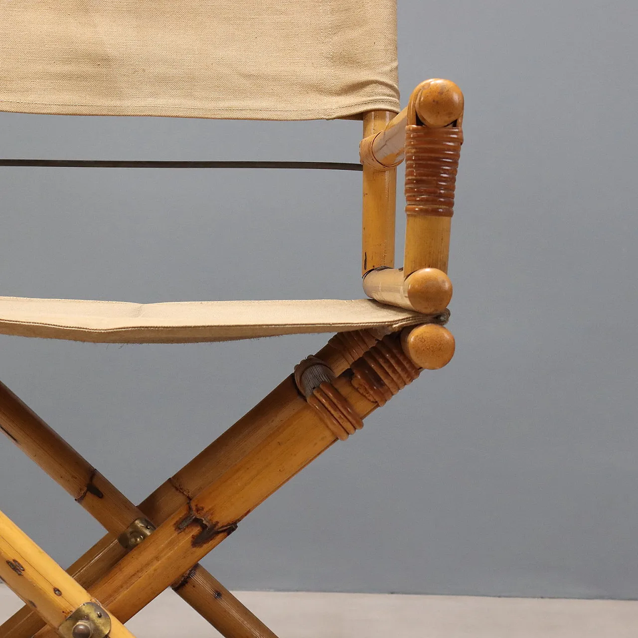 Pair of bamboo director's chairs, 1960s 4