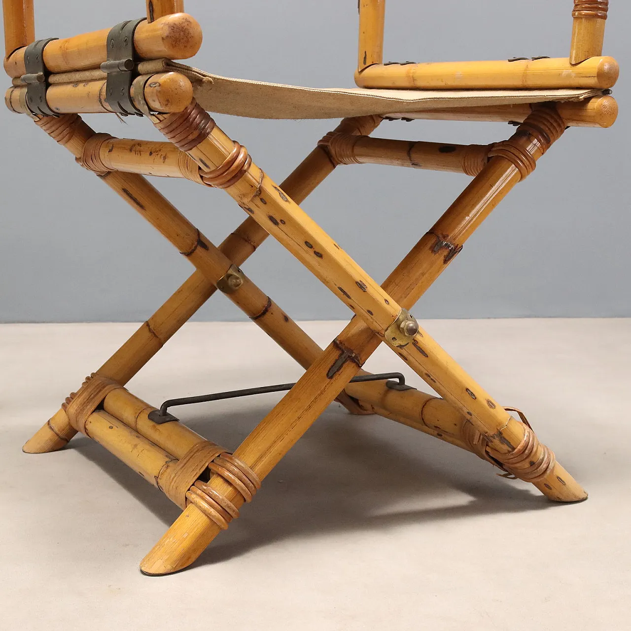 Pair of bamboo director's chairs, 1960s 5