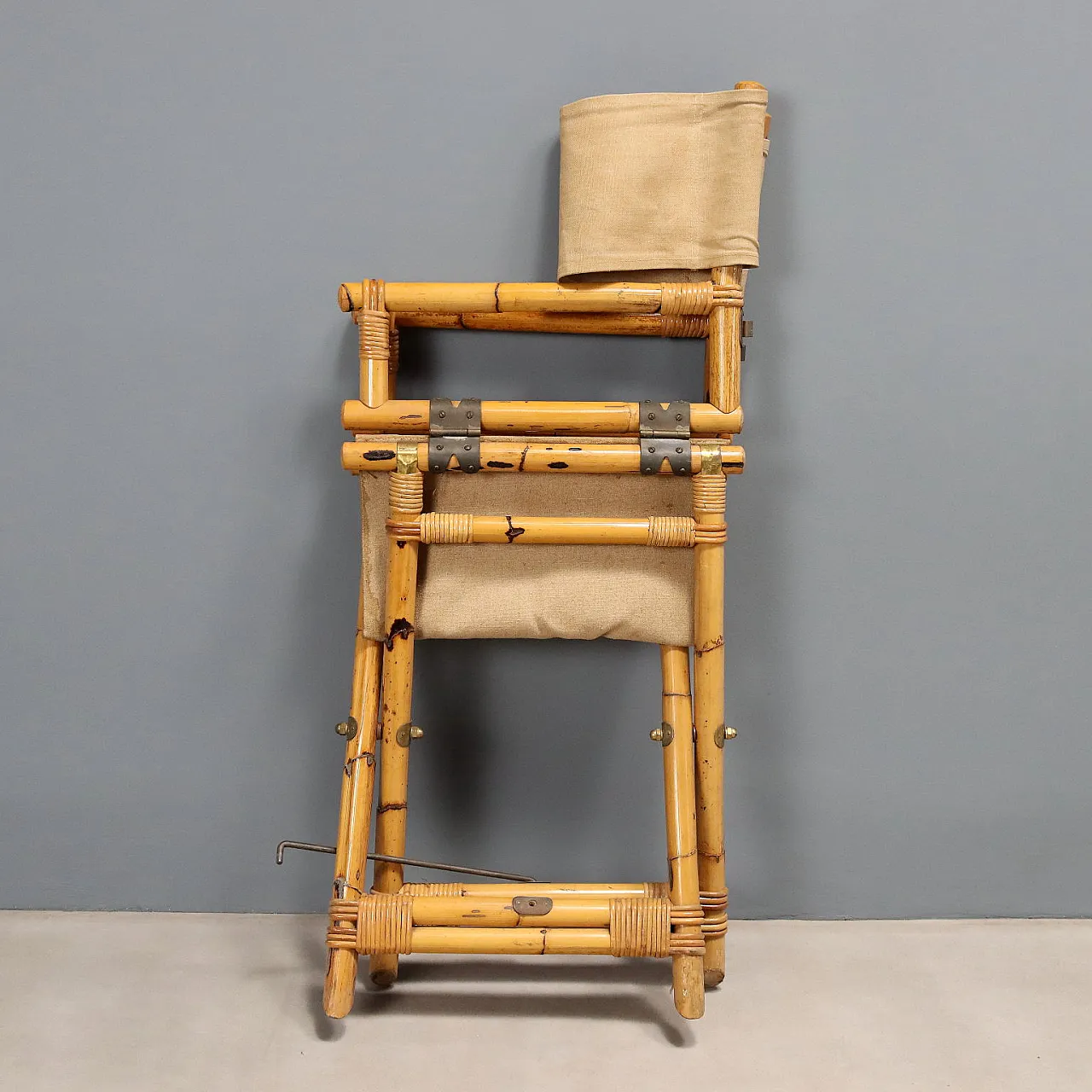 Pair of bamboo director's chairs, 1960s 7