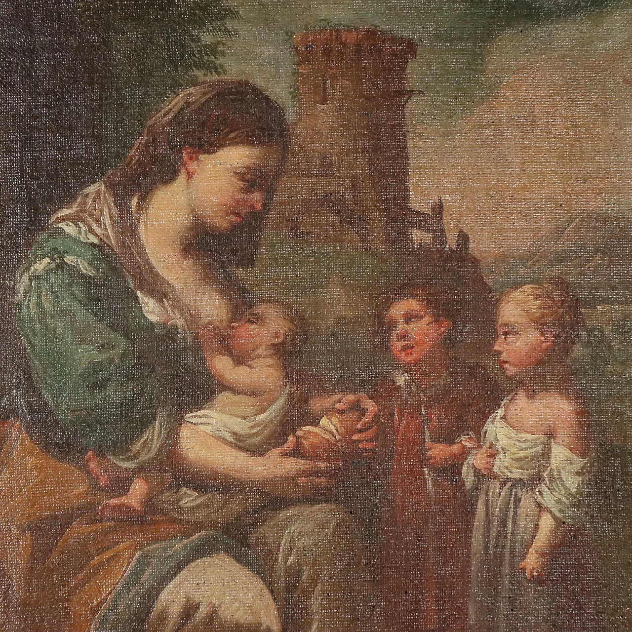 Allegory of Charity, oil on canvas, 19th century 3