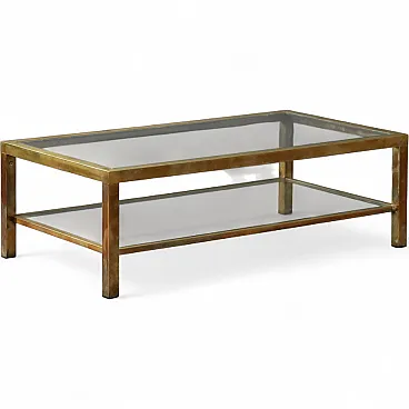 Center table in metal and glass, late 20th century