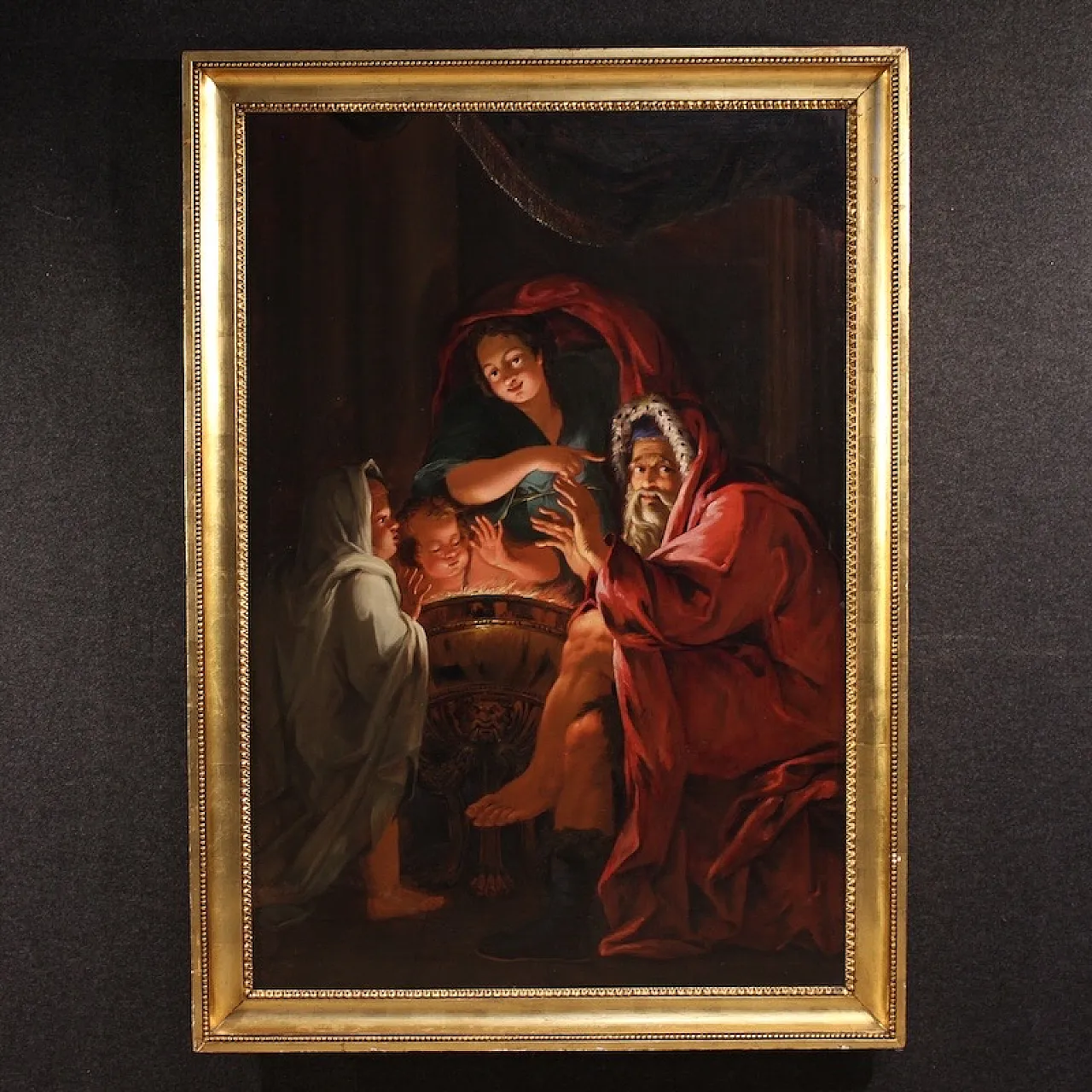 Large 18th century painting, allegory of winter 1