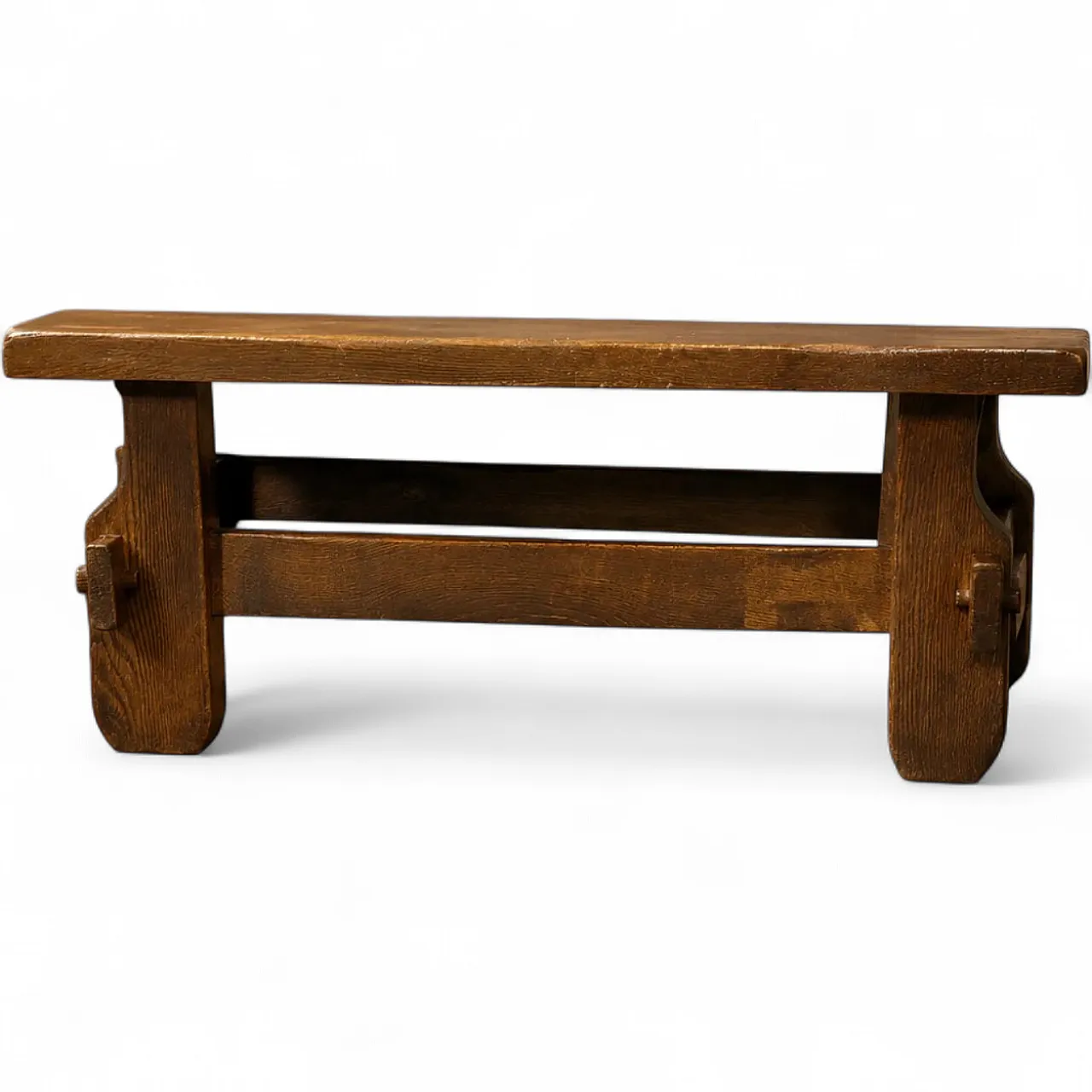 Brutalist solid oak coffee table, 1970s 7