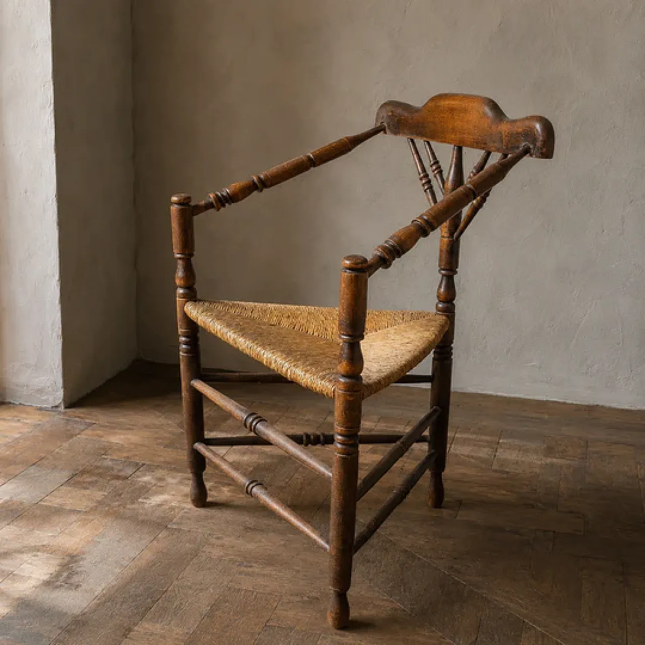 Sedia angolare con seduta in corsa, fine '800 3
