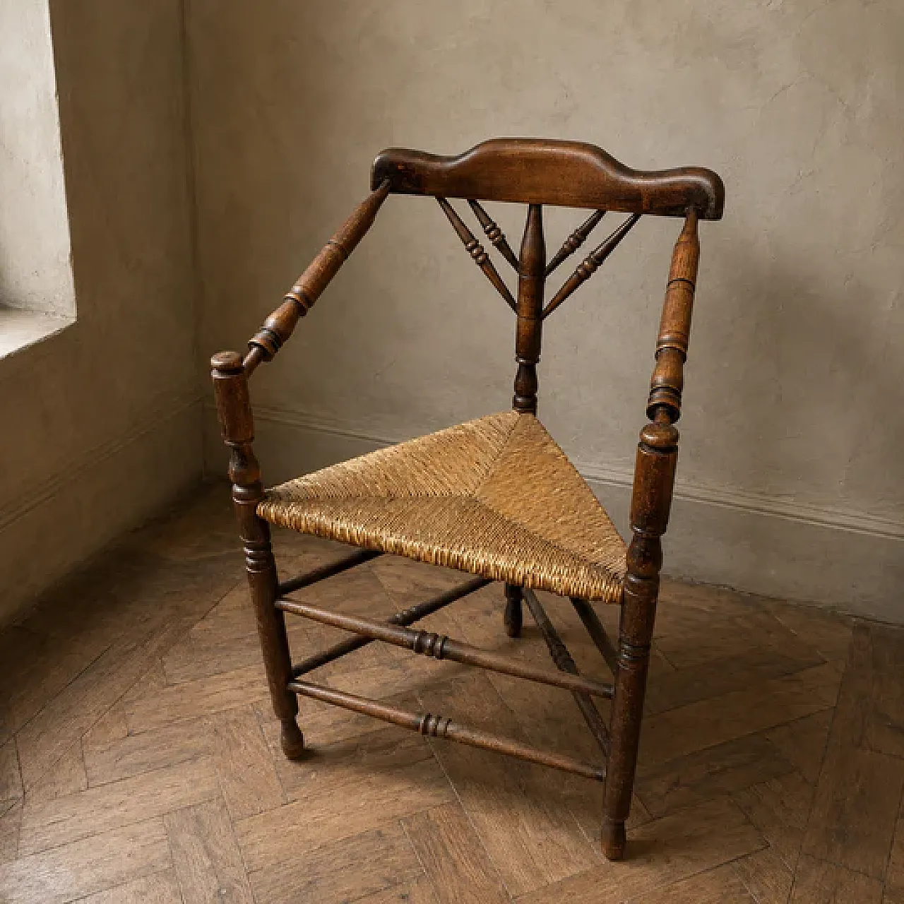 Sedia angolare con seduta in corsa, fine '800 6