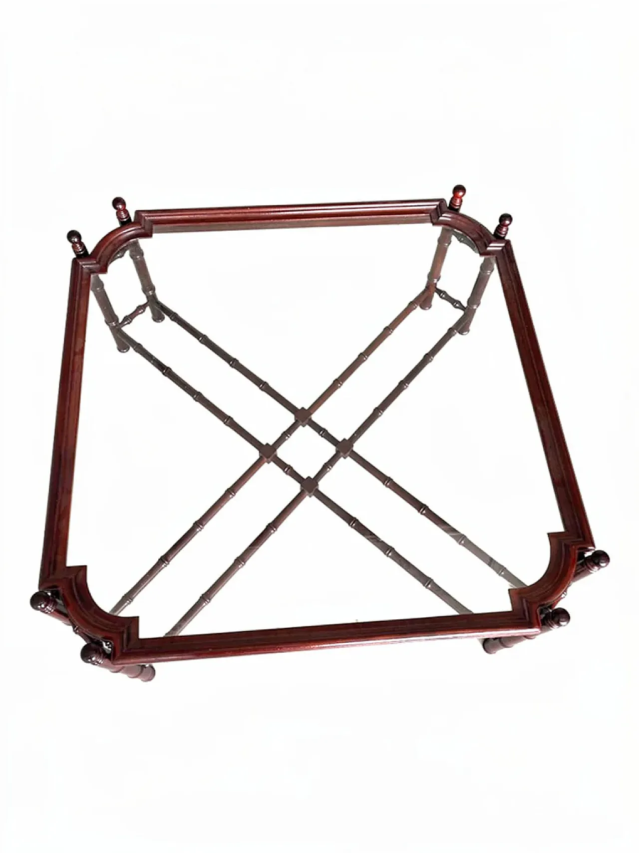 Hollywood Regency wood and crystal coffee table, early 20th century 2