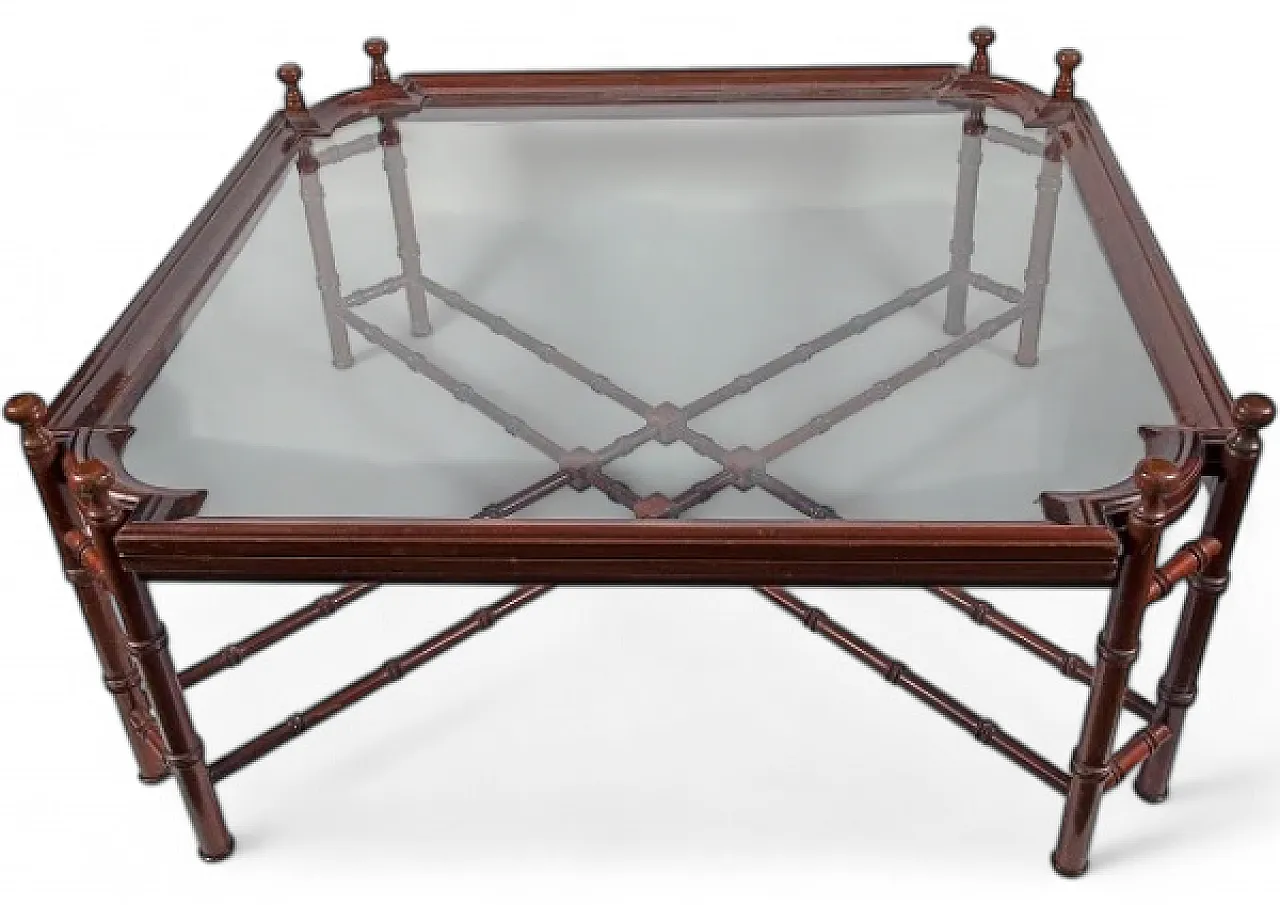 Hollywood Regency wood and crystal coffee table, early 20th century 5
