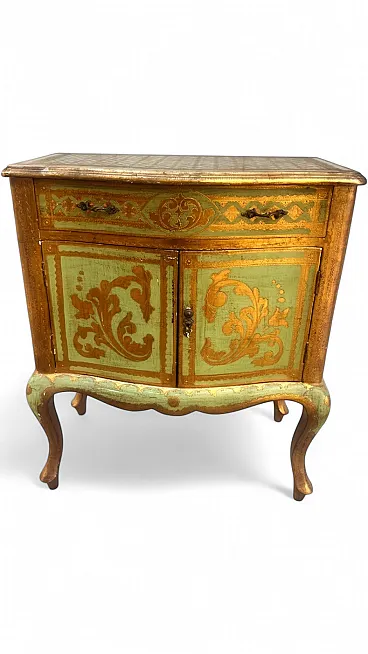 Venetian gold and green cabinet, 20th century