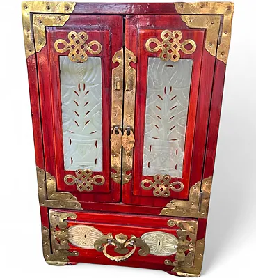 Wooden and lacquer carillon jewelry box, 20th century