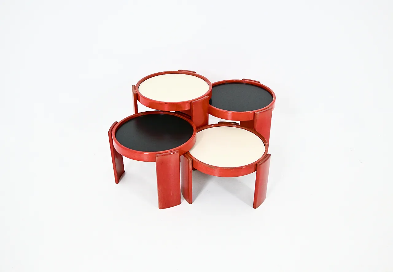 4 tavolini modello 780 di Gianfranco Frattini per Cassina, anni '60 2