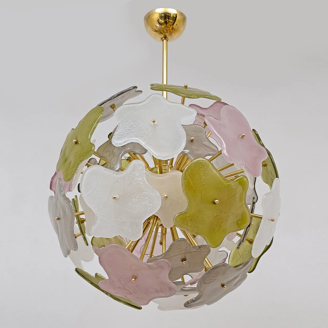 Sputnik chandelier in Murano glass and Polished Brass, 20th century 2