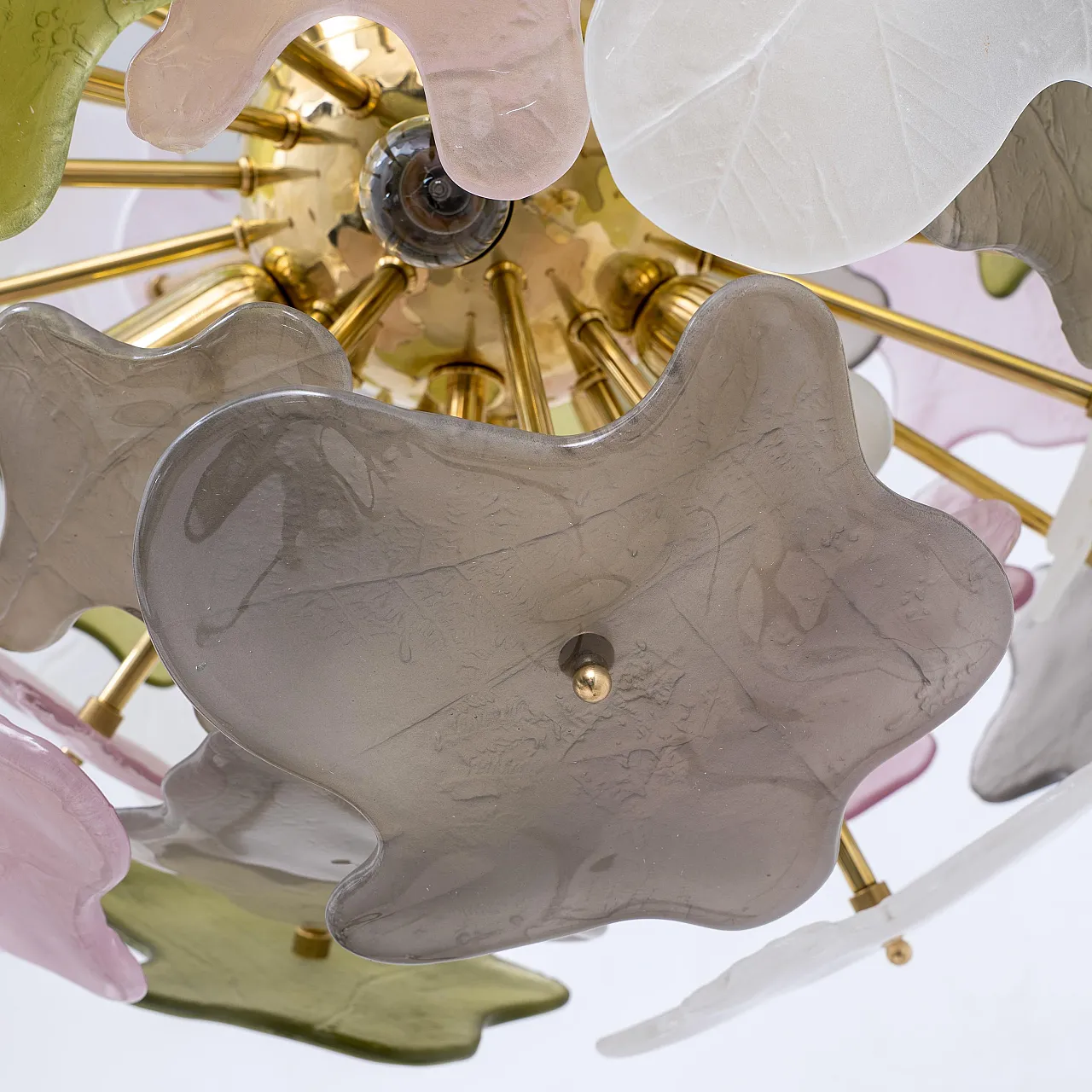 Sputnik chandelier in Murano glass and Polished Brass, 20th century 8
