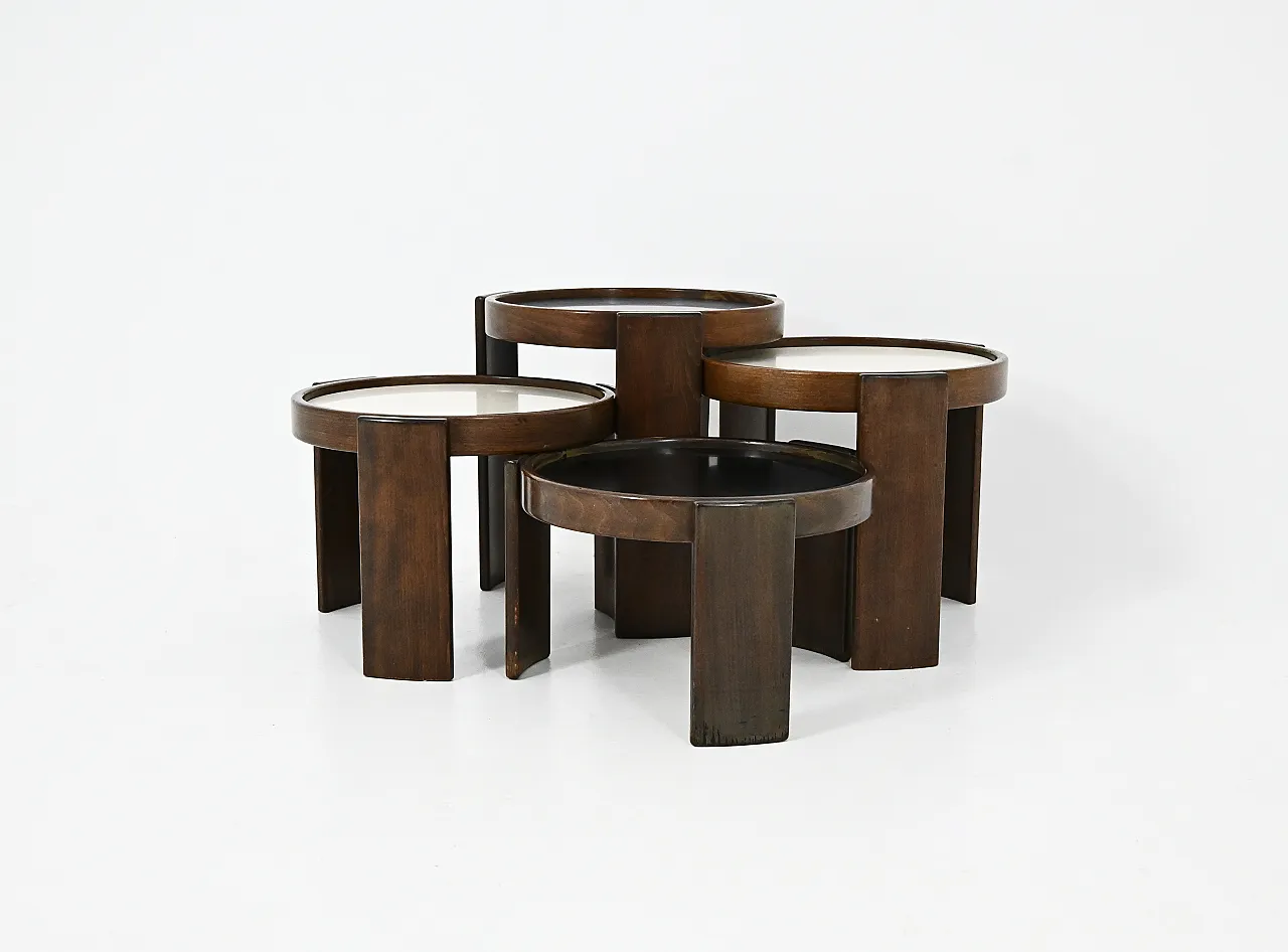 4Tavolini modello 780 di Gianfranco Frattini per Cassina, anni '60 1