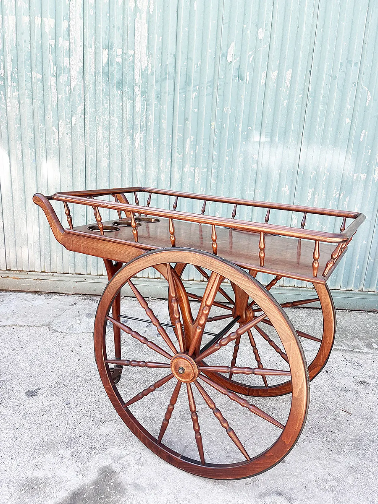 Wooden bar trolley, mid-20th century 2