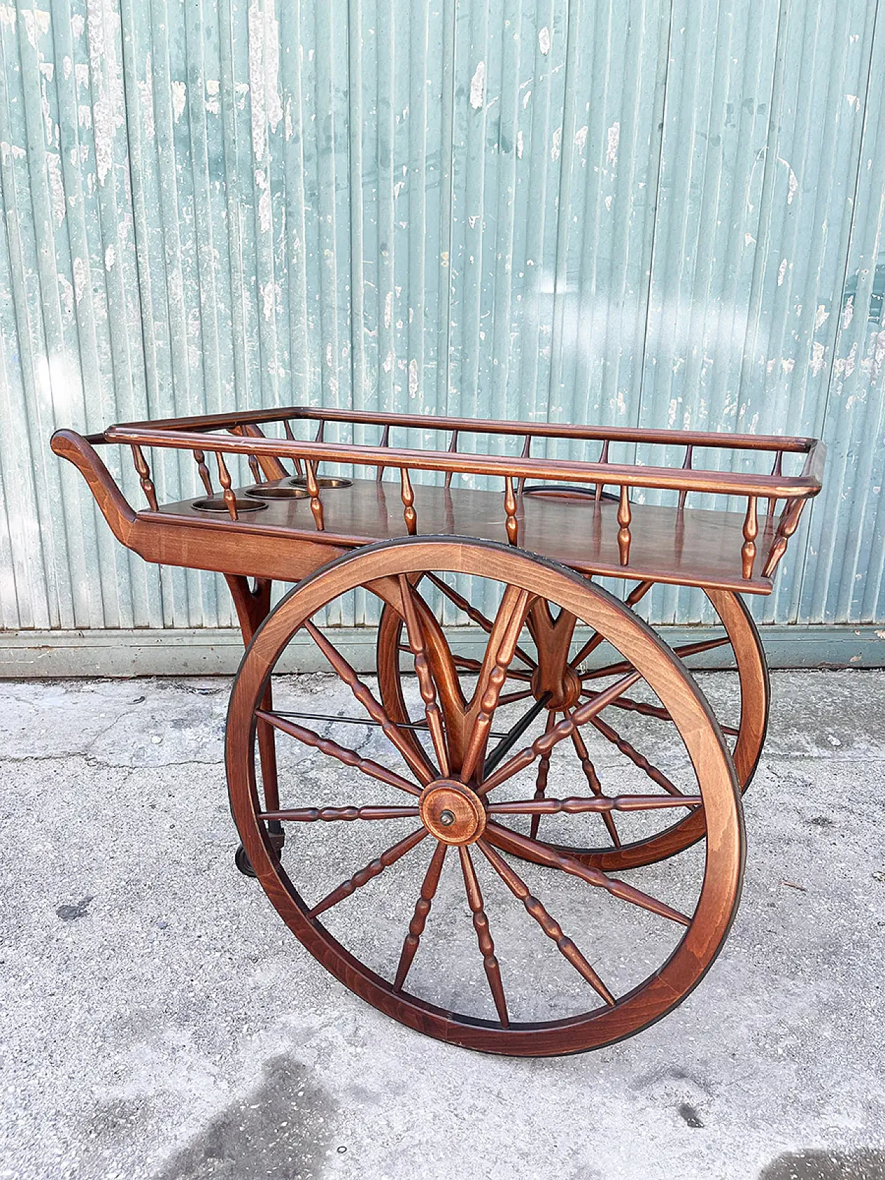 Wooden bar trolley, mid-20th century 4
