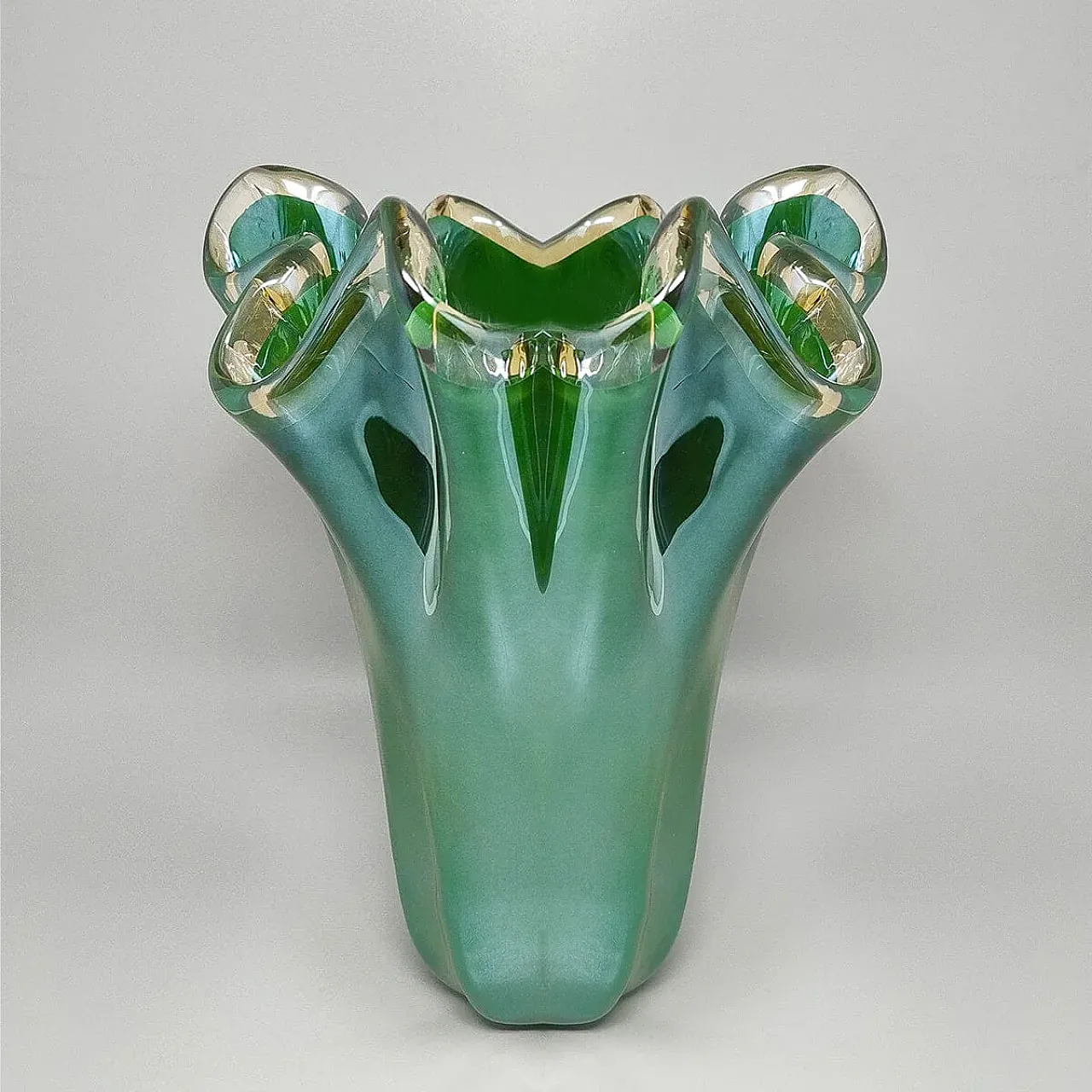 Vase Murano glass handkerchief by Dogi, 1970s 1