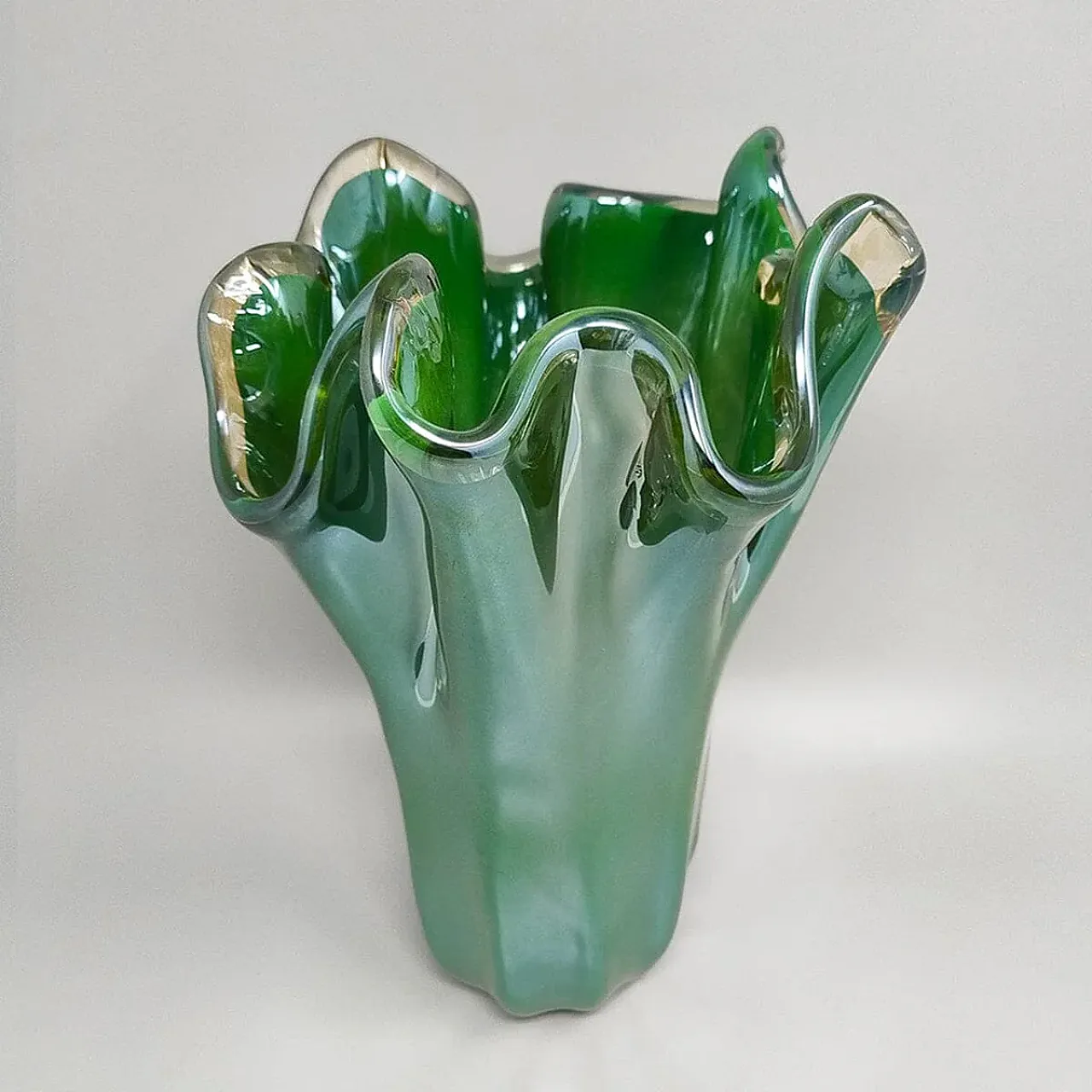 Vase Murano glass handkerchief by Dogi, 1970s 3