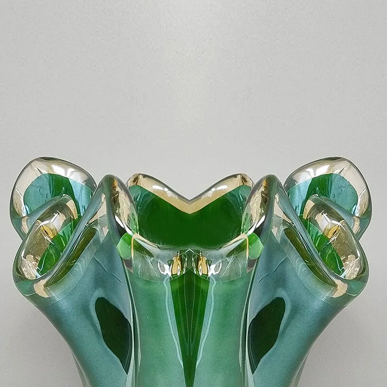 Vase Murano glass handkerchief by Dogi, 1970s 7