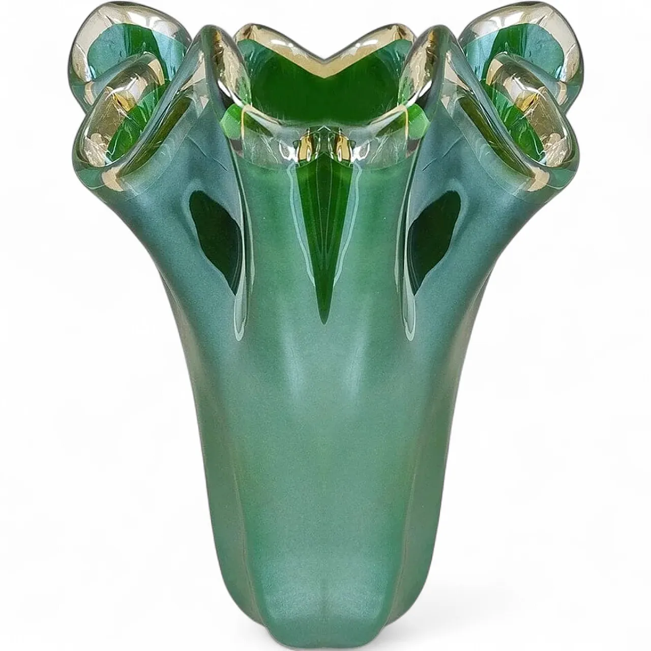 Vase Murano glass handkerchief by Dogi, 1970s 9