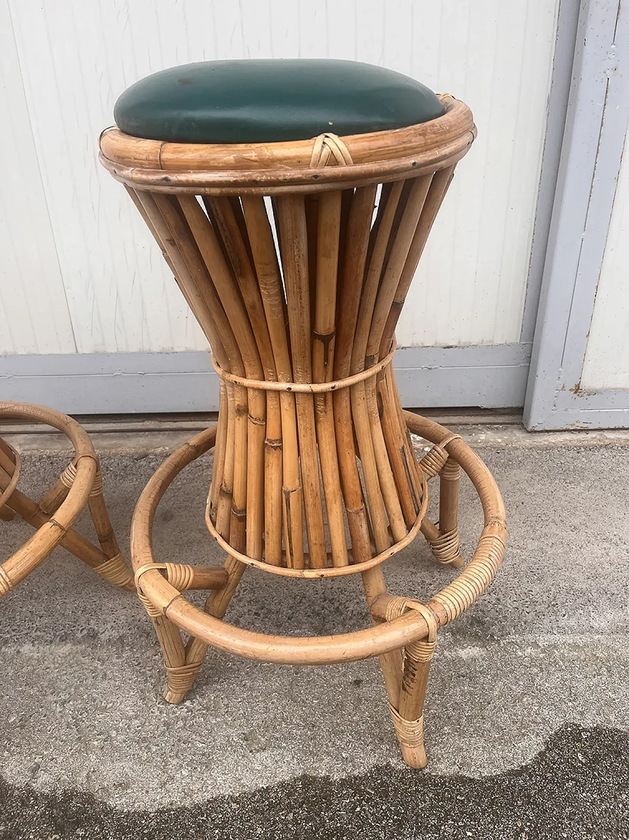 Pair of bamboo bar stools, 1970s 3