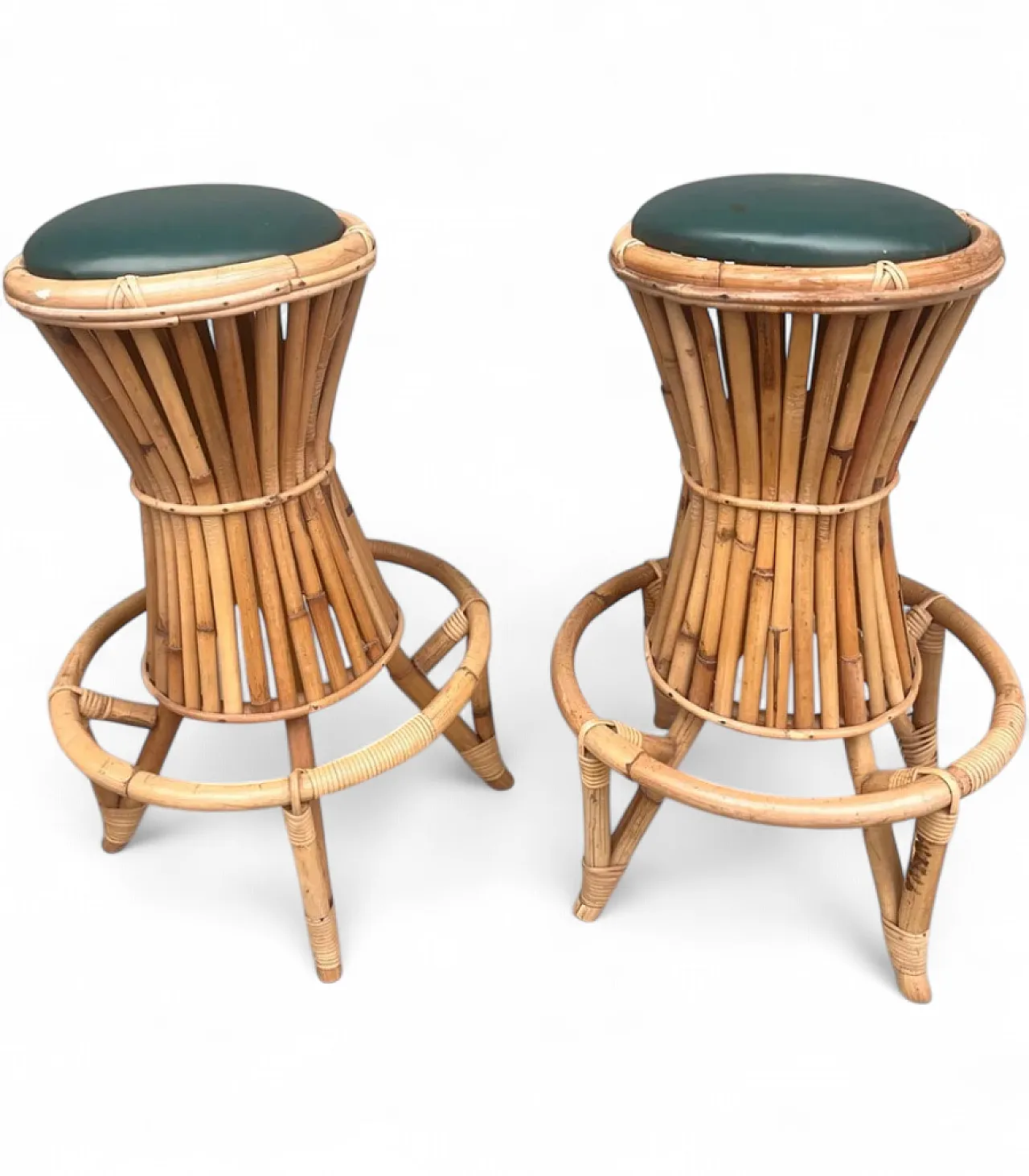 Pair of bamboo bar stools, 1970s 5