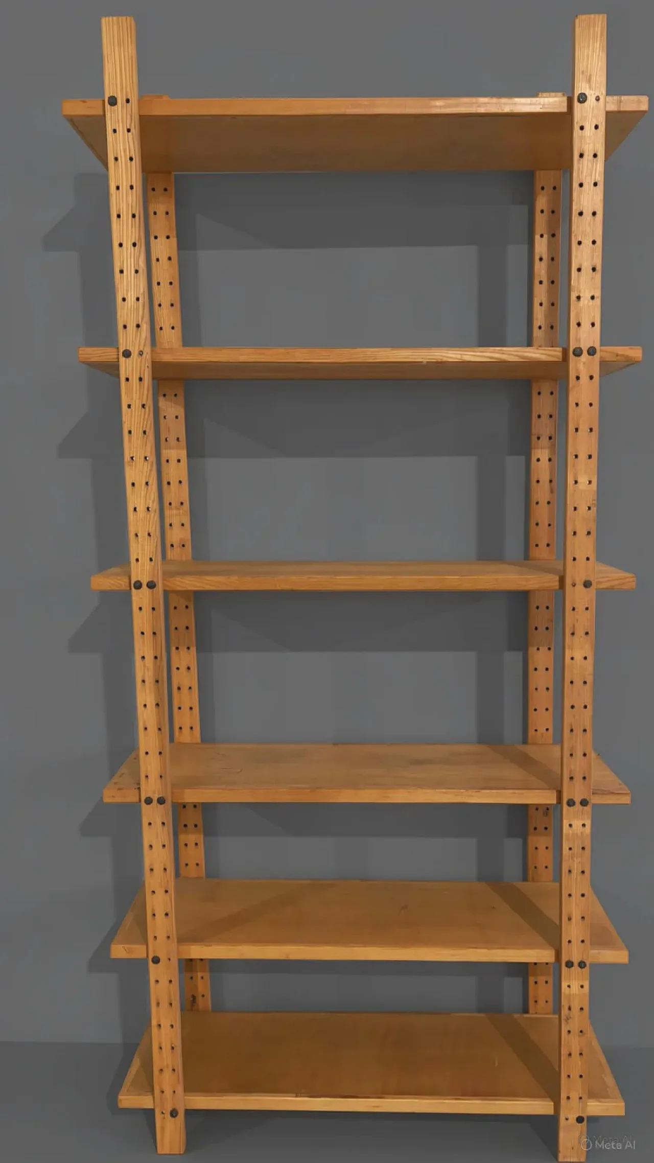 Natural solid wood bookcase, 1970s 2
