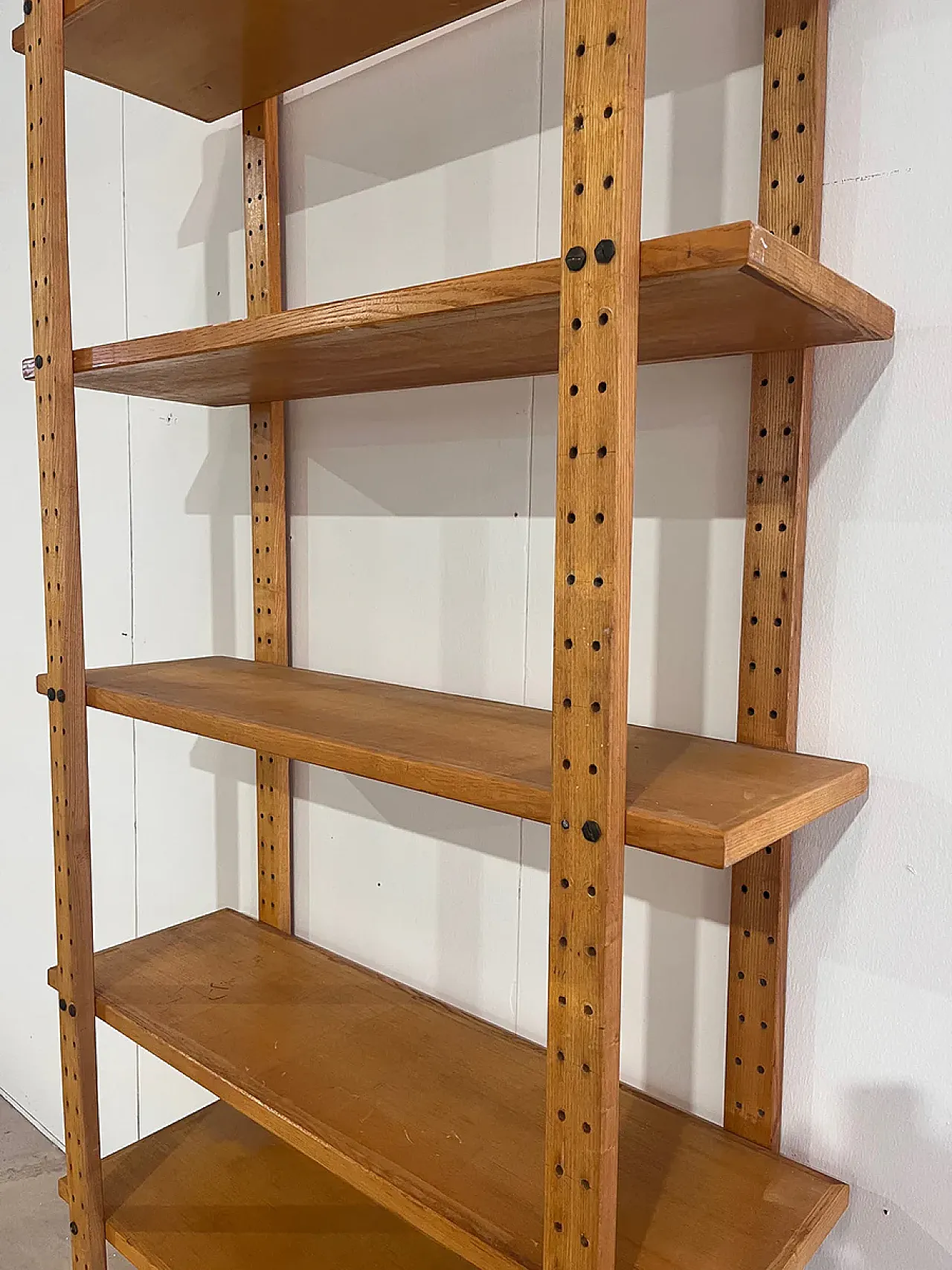 Natural solid wood bookcase, 1970s 3