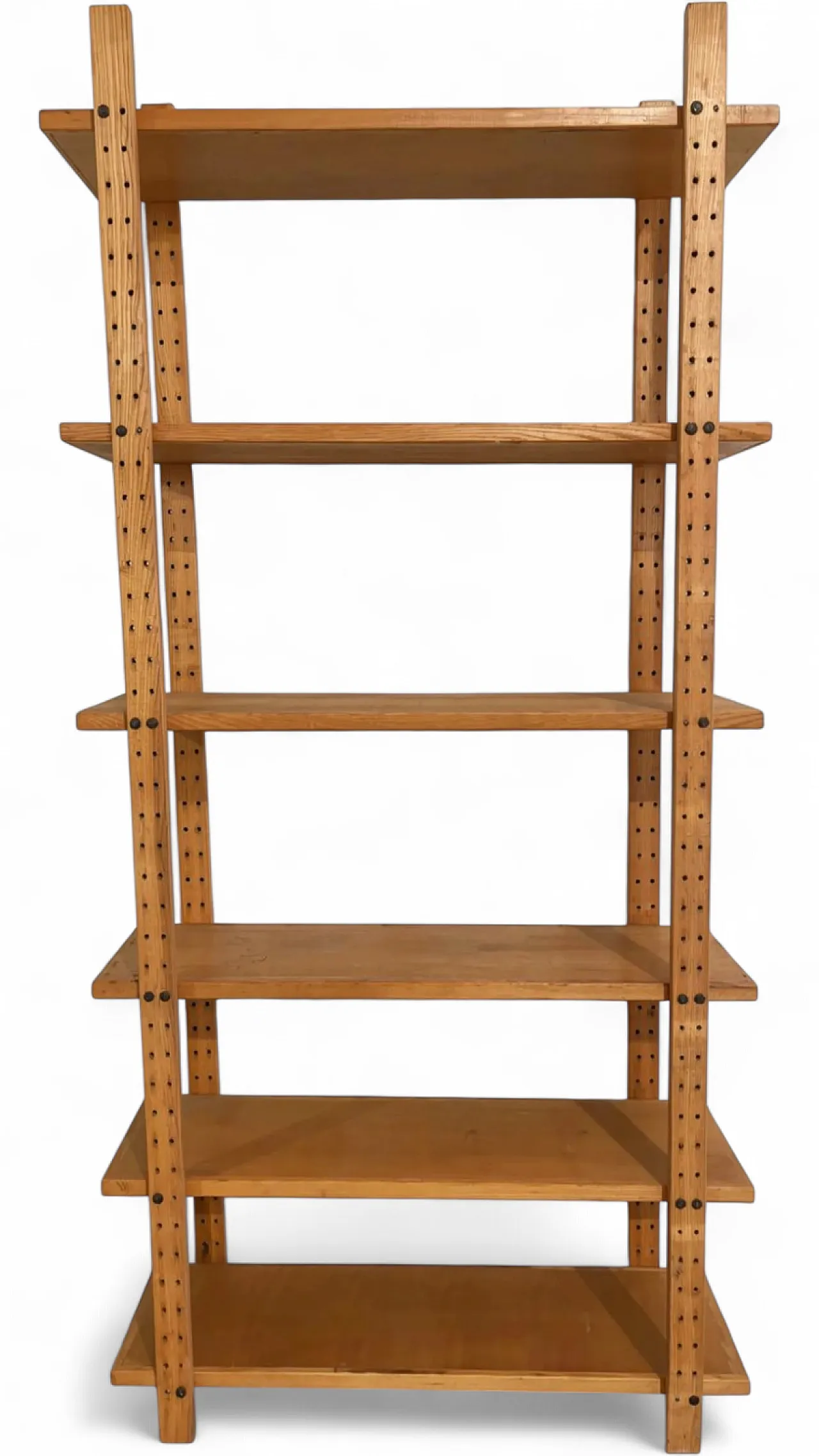 Natural solid wood bookcase, 1970s 5