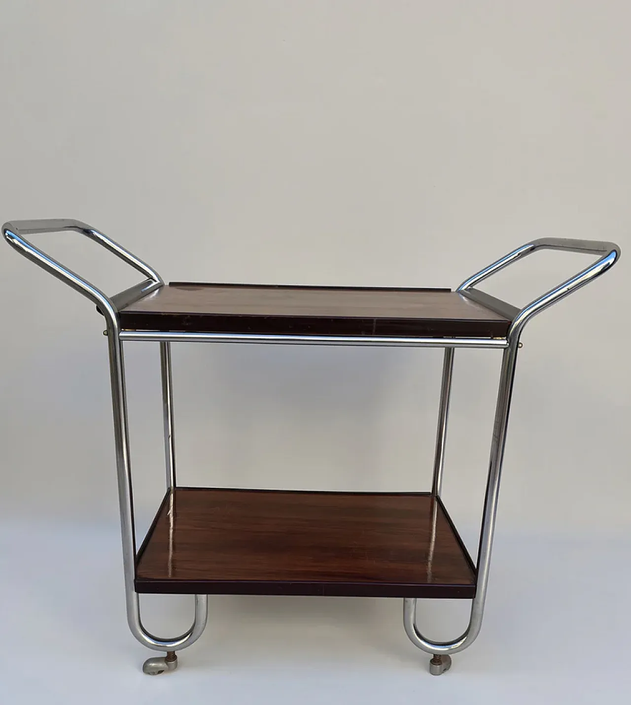 Steel and wooden food cart, mid-20th century 1