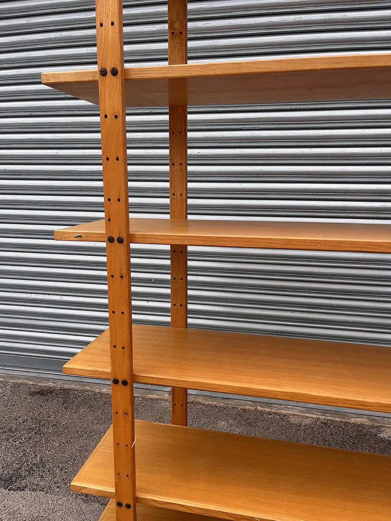 Natural solid wood bookcase by day, 1970s 2