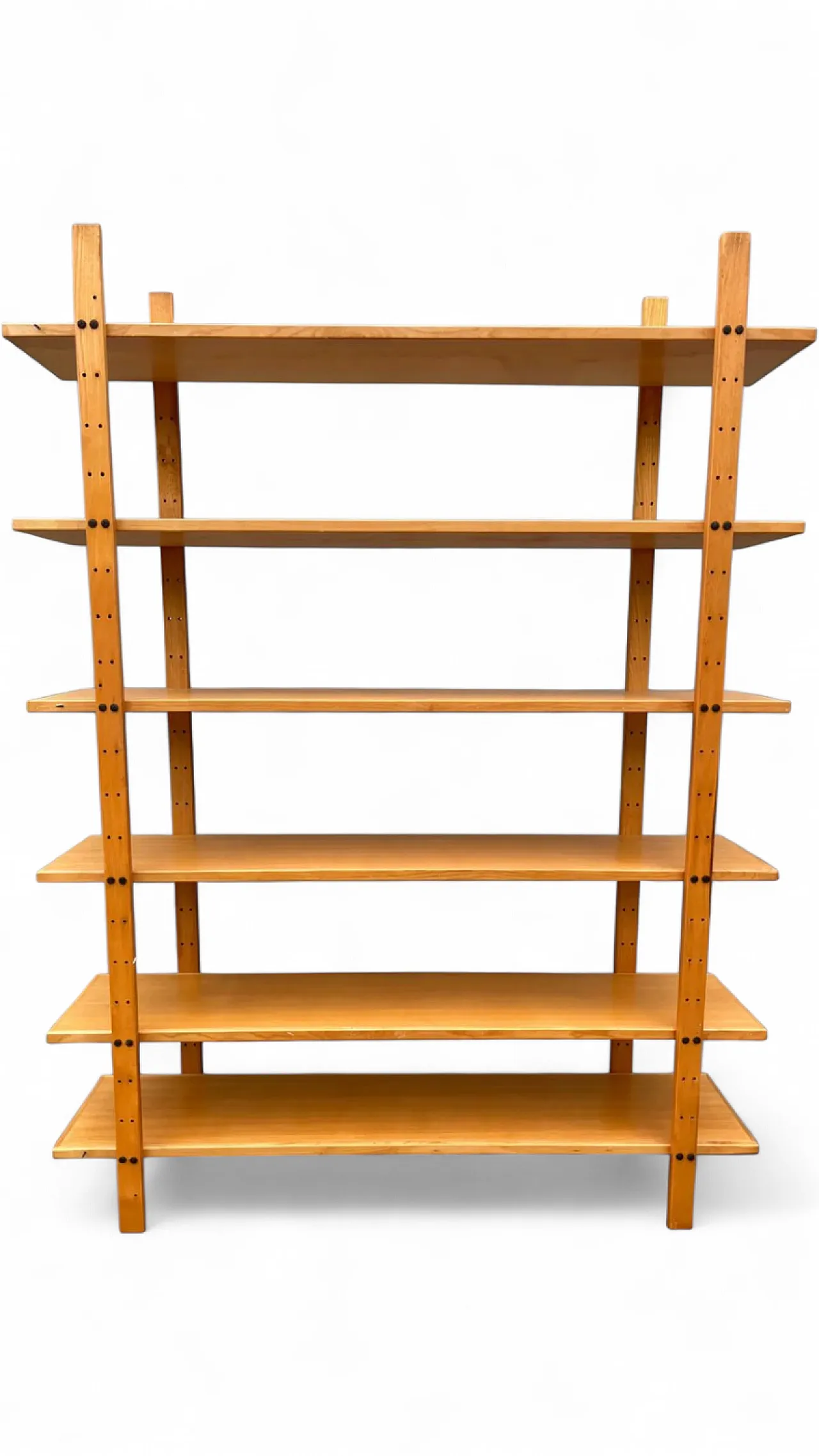 Natural solid wood bookcase by day, 1970s 4