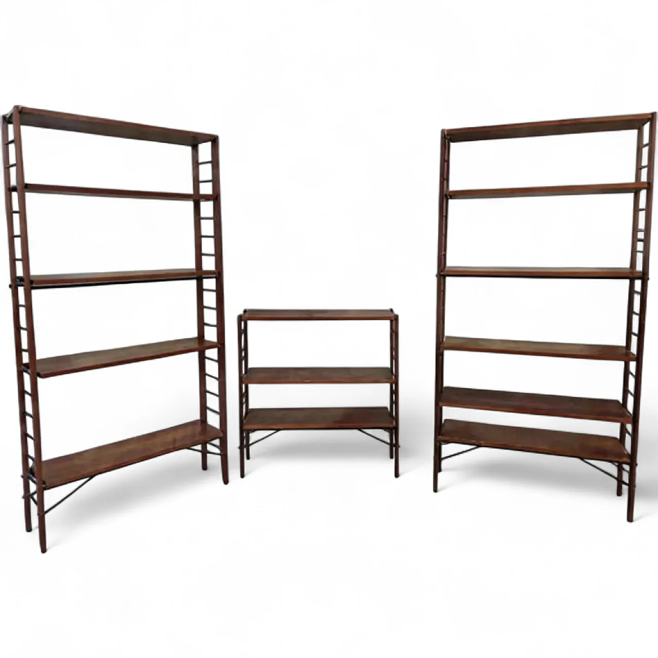 Swedish wooden bookcase triptych, 1950s 3