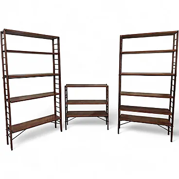 Swedish wooden bookcase triptych, 1950s