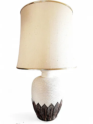 Ceramic lamp with raised polka dots and floral motifs, 20th century