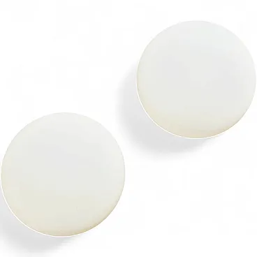 Pair of frosted glass cups for Lelli pendant lamps, 20th century