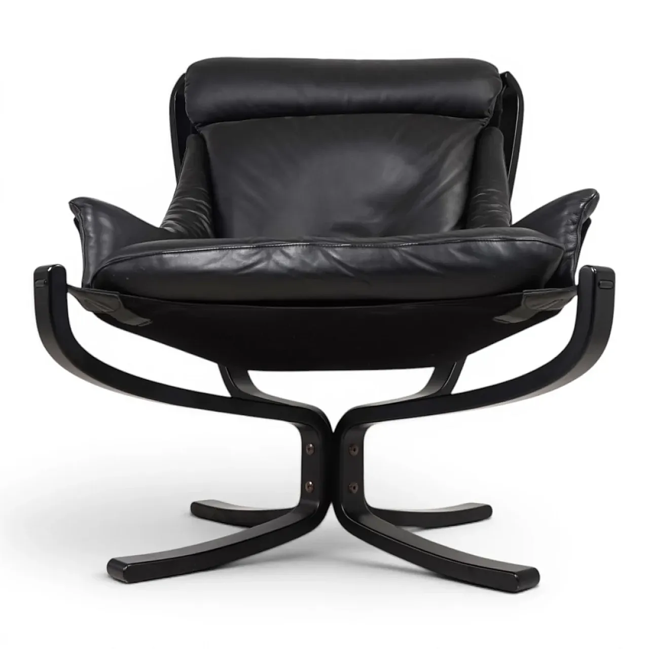 Poltrona Frau viking leather lounge chair by Sigurd Resell, 1970s 13