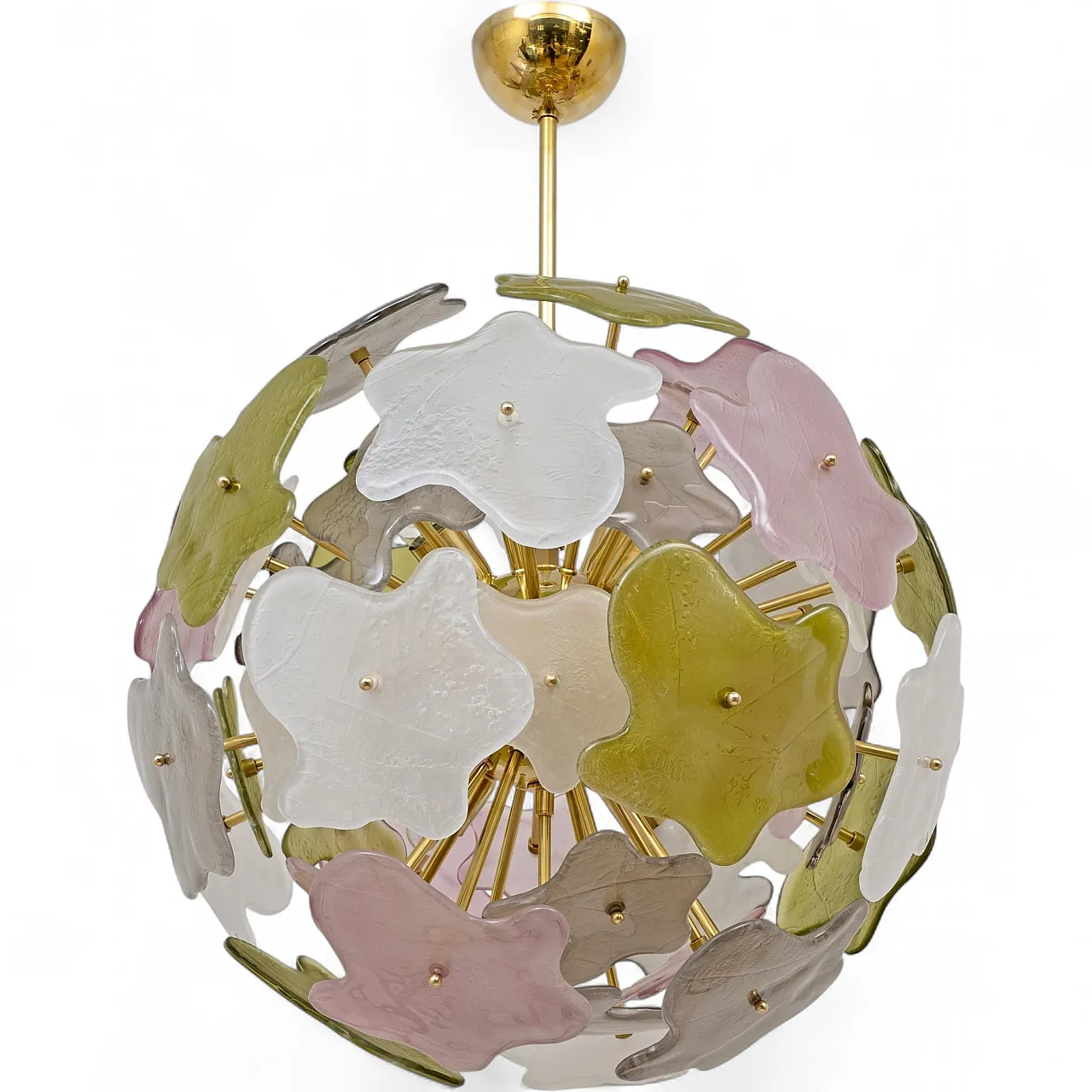 Sputnik chandelier in Murano glass and Polished Brass, 20th century 14