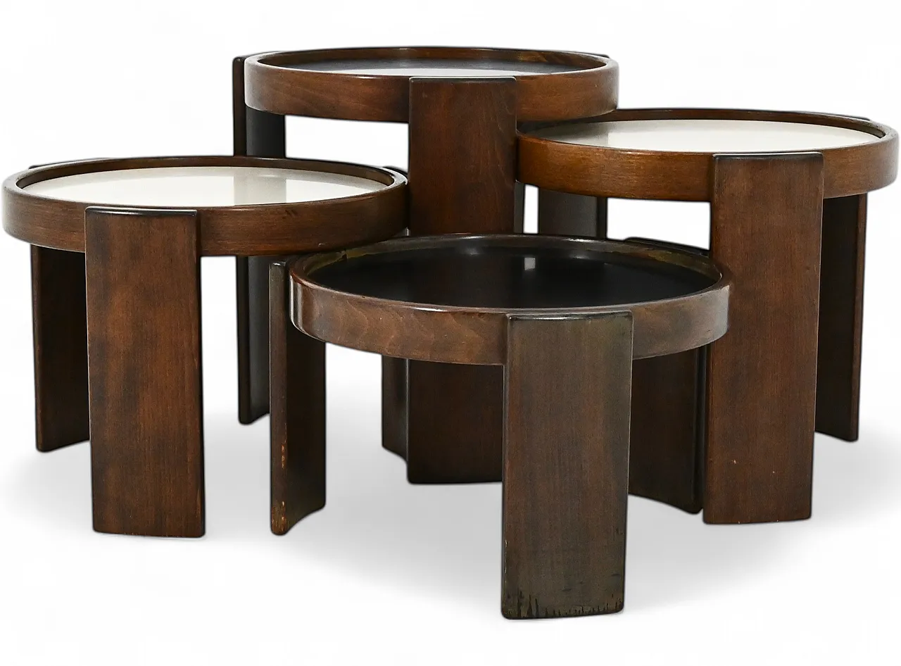 4Tavolini modello 780 di Gianfranco Frattini per Cassina, anni '60 13
