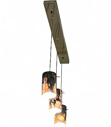 Ceiling white marble lamp Italian, 70s