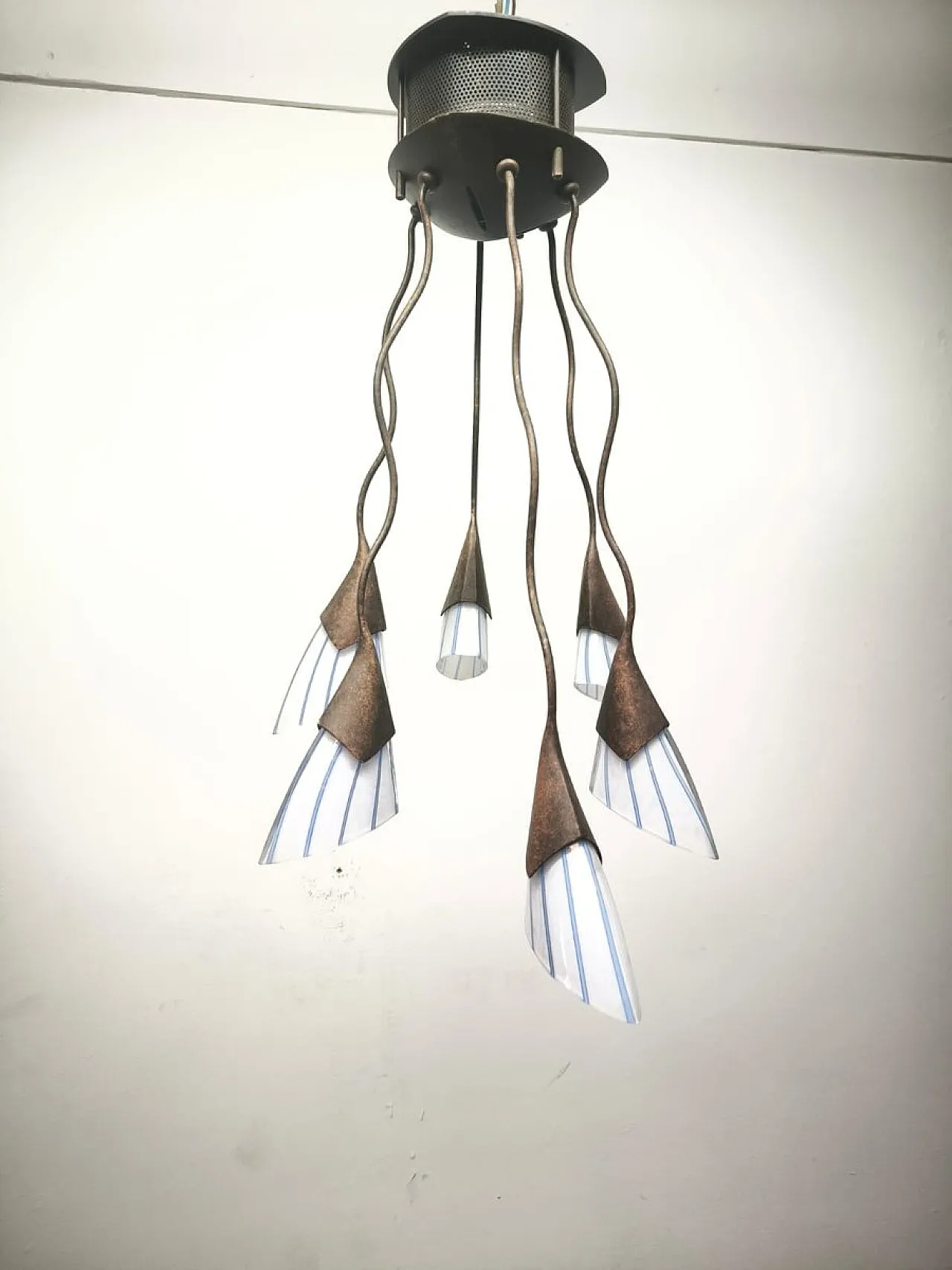 Lampadario a sei luci di Lamp International, anni '90 7