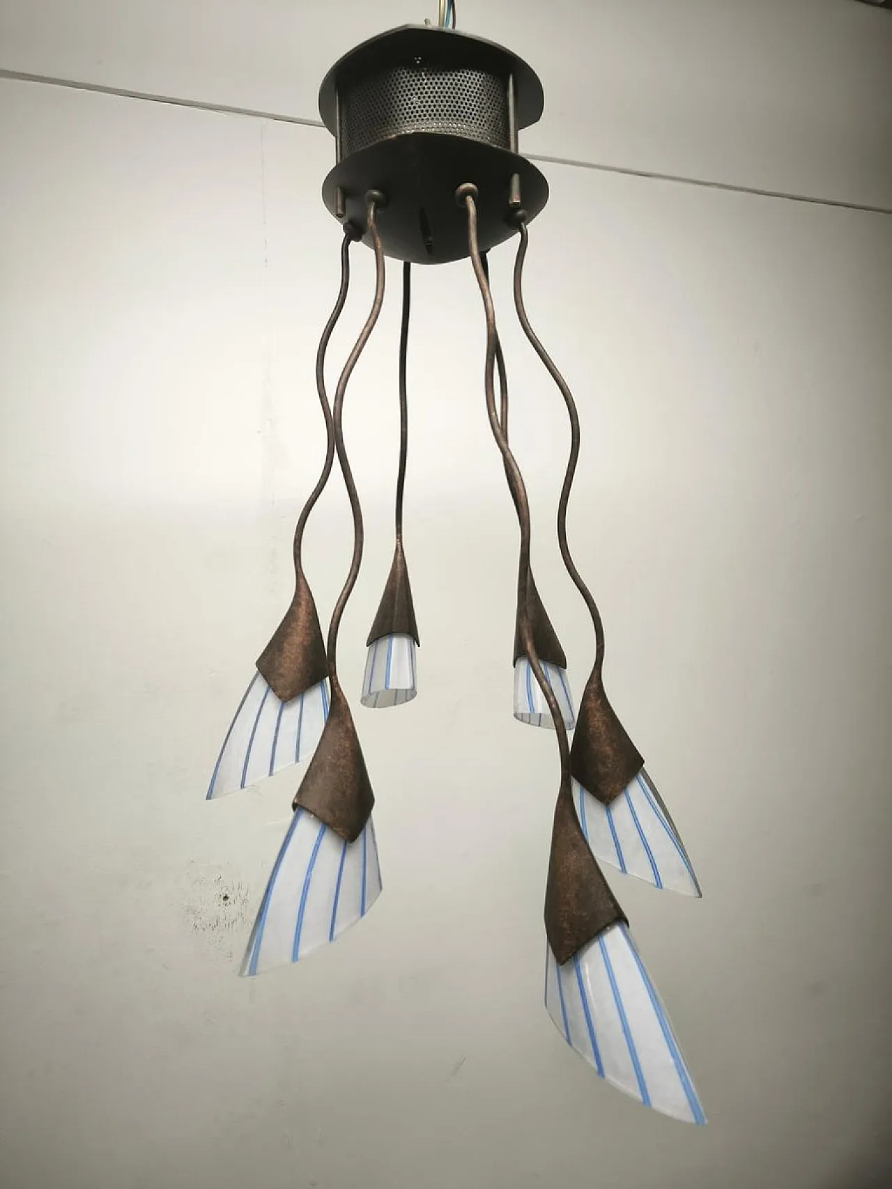 Lampadario a sei luci di Lamp International, anni '90 12