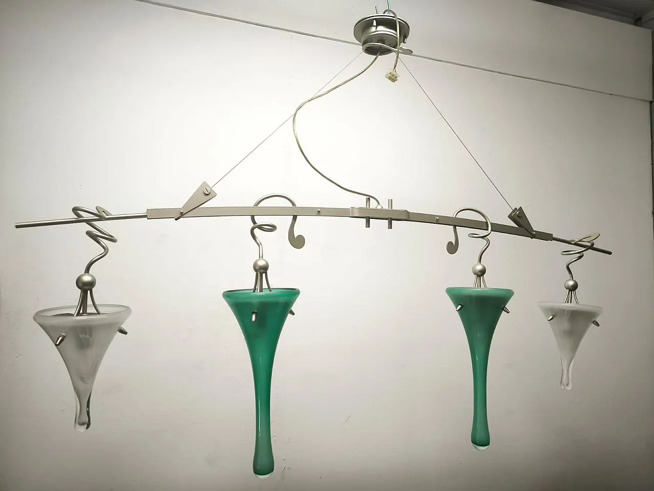 Lampada a sospensione a quattro luci di Lamp International, anni '90 6