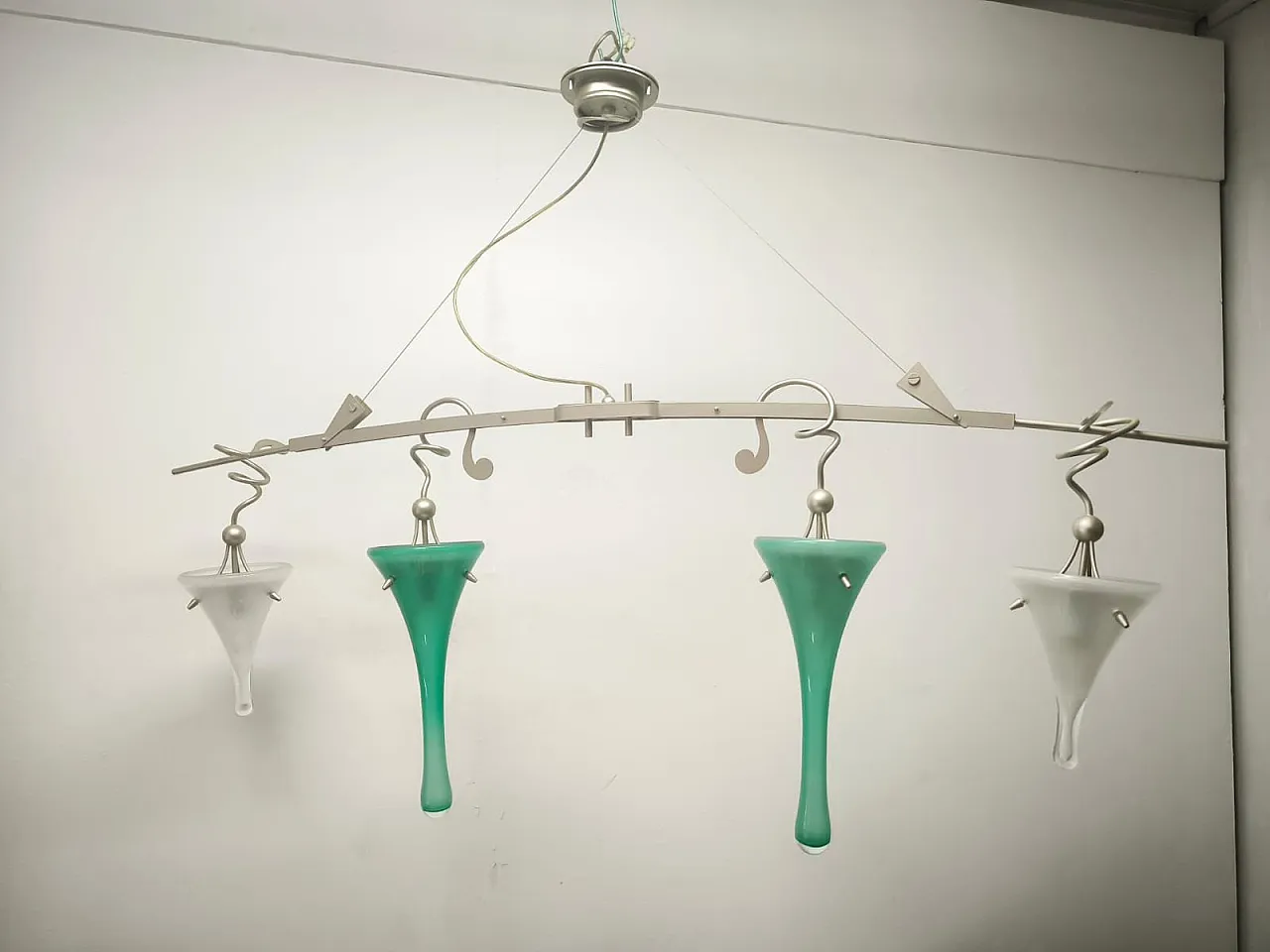 Lampada a sospensione a quattro luci di Lamp International, anni '90 8