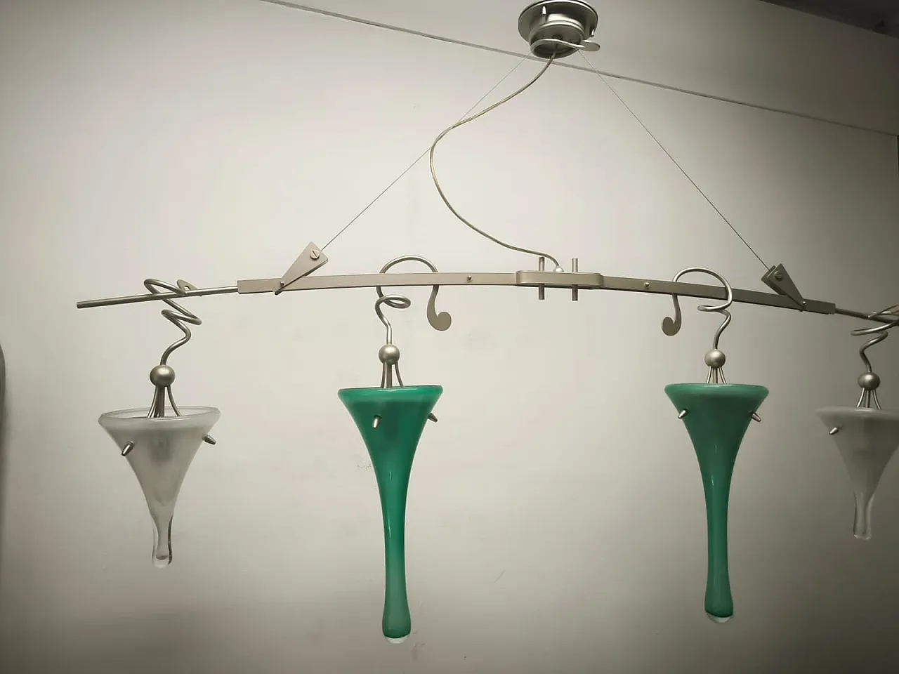 Lampada a sospensione a quattro luci di Lamp International, anni '90 9