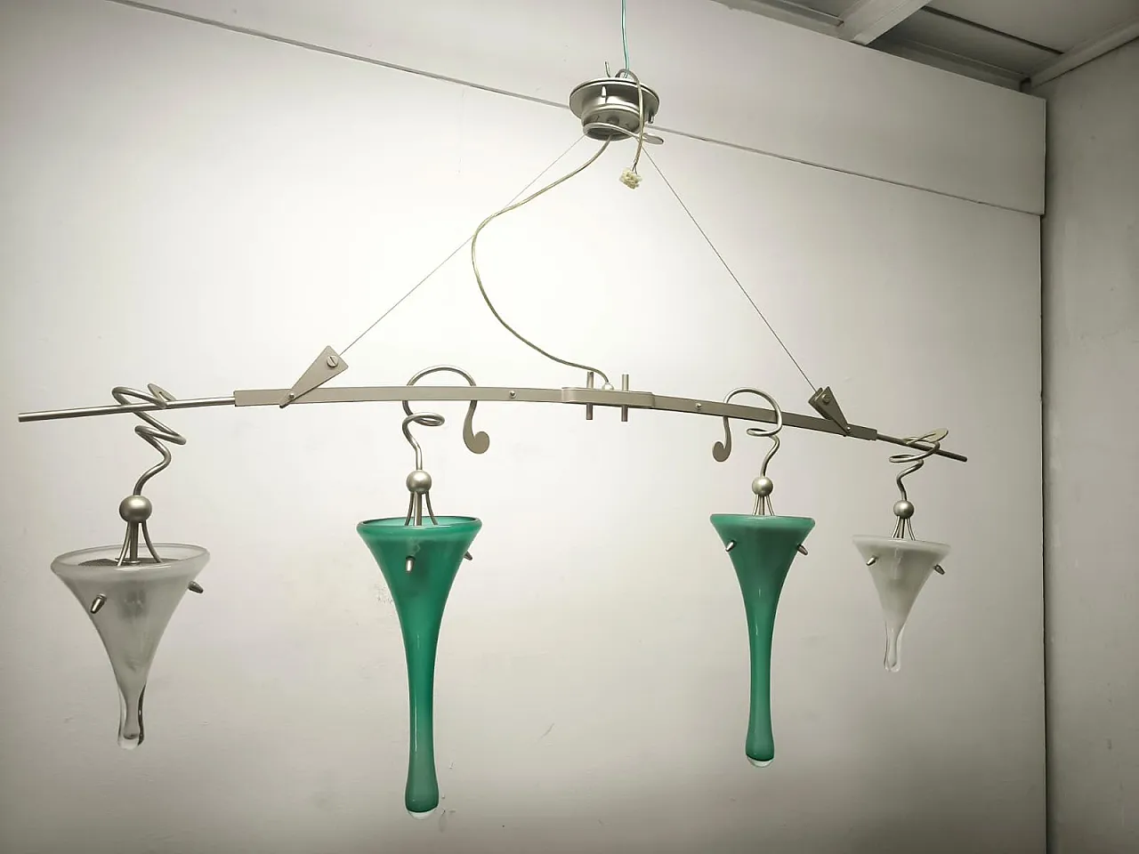Lampada a sospensione a quattro luci di Lamp International, anni '90 12