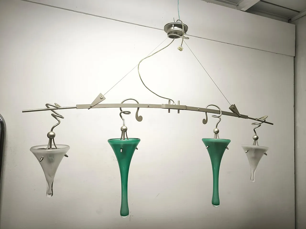 Lampada a sospensione a quattro luci di Lamp International, anni '90 13