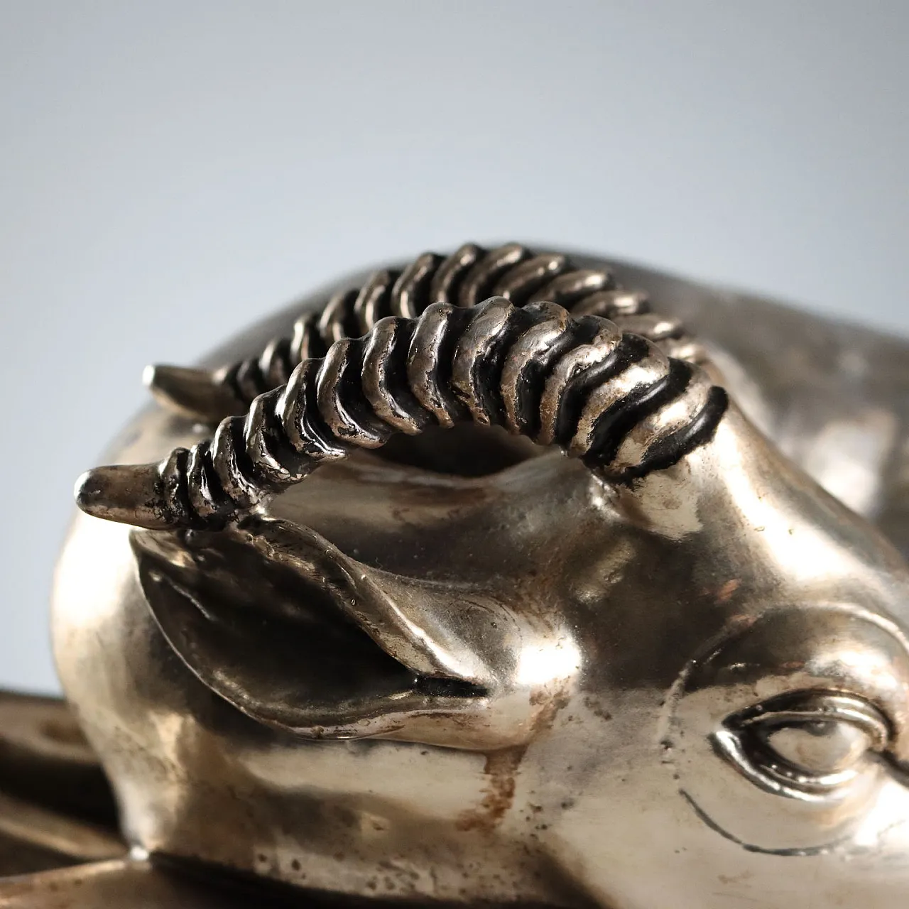 925 silver plated antelope sculpture F.lli Raddi Florence,20th century 4