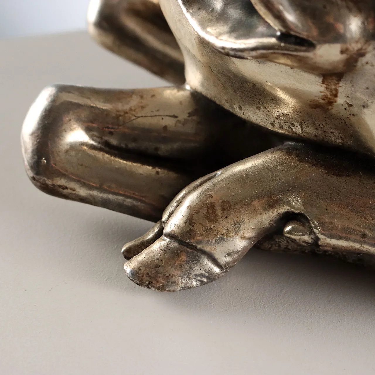 925 silver plated antelope sculpture F.lli Raddi Florence,20th century 5
